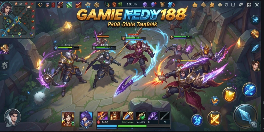 Tangkapan layar FENDY188 menunjukkan aksi intens dari pertempuran MOBA.