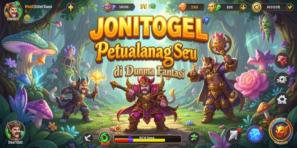 Tangkapan layar permainan JONITOGEL menampilkan karakter yang sedang berpetualang di dunia fantasi.