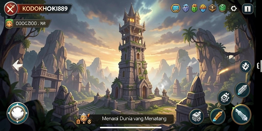 Tampilan gameplay KODOKHOKI889 yang menegangkan di medan perang Tower Defense.