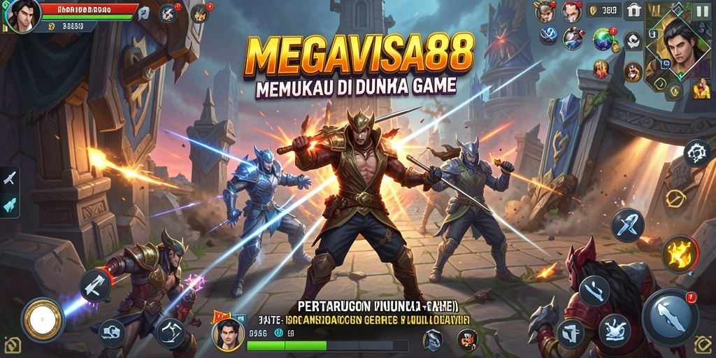 Screenshot utama MEGAVISA88 menampilkan aksi pertarungan seru dan taktis.