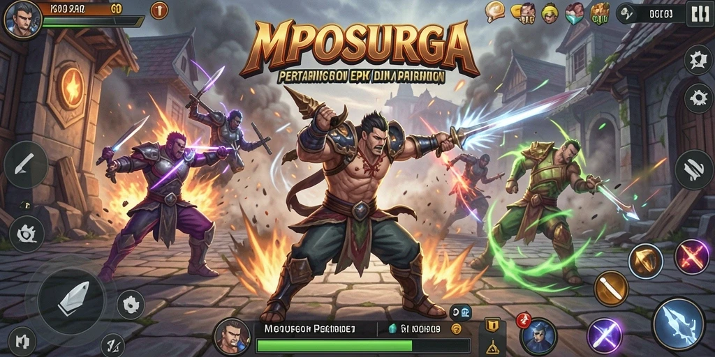 Tampilan gameplay pertarungan seru di MPOSURGA.