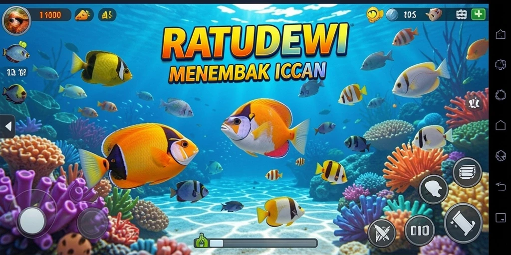 Screenshot utama gameplay Tembak Ikan yang seru.